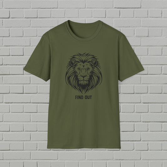 Find Out Lion Head Unisex Softstyle T-Shirt